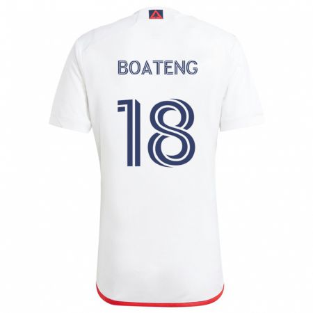 Kandiny Niño Camiseta Emmanuel Boateng #18 Blanco Rojo 2ª Equipación 2024/25 La Camisa Chile