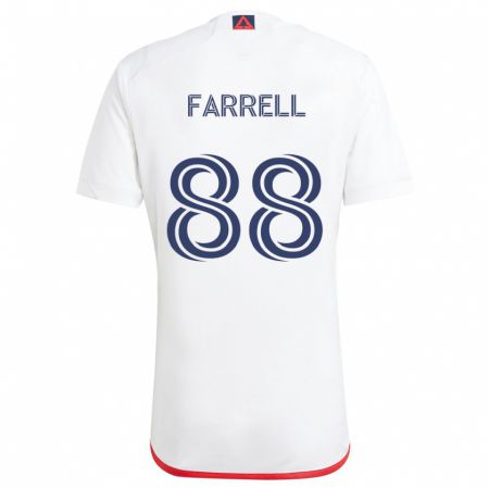 Kandiny Niño Camiseta Andrew Farrell #88 Blanco Rojo 2ª Equipación 2024/25 La Camisa Chile