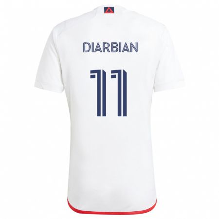 Kandiny Niño Camiseta Gevork Diarbian #11 Blanco Rojo 2ª Equipación 2024/25 La Camisa Chile