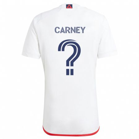 Kandiny Niño Camiseta Ryan Carney #0 Blanco Rojo 2ª Equipación 2024/25 La Camisa Chile