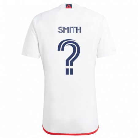 Kandiny Niño Camiseta Braedon Smith #0 Blanco Rojo 2ª Equipación 2024/25 La Camisa Chile