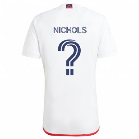 Kandiny Niño Camiseta Robert Nichols #0 Blanco Rojo 2ª Equipación 2024/25 La Camisa Chile