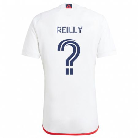 Kandiny Niño Camiseta Aidan Reilly #0 Blanco Rojo 2ª Equipación 2024/25 La Camisa Chile