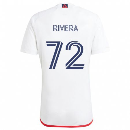 Kandiny Niño Camiseta Damián Rivera #72 Blanco Rojo 2ª Equipación 2024/25 La Camisa Chile