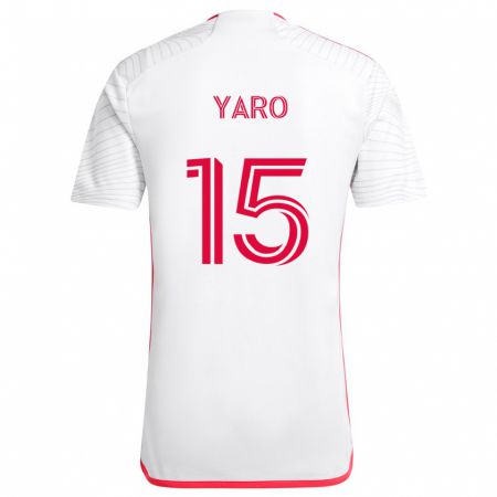 Kandiny Niño Camiseta Joshua Yaro #15 Blanco Rojo 2ª Equipación 2024/25 La Camisa Chile