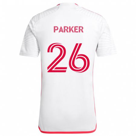 Kandiny Niño Camiseta Tim Parker #26 Blanco Rojo 2ª Equipación 2024/25 La Camisa Chile