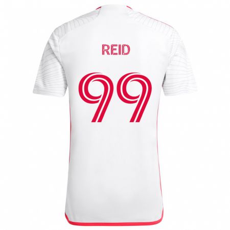 Kandiny Niño Camiseta Jayden Reid #99 Blanco Rojo 2ª Equipación 2024/25 La Camisa Chile