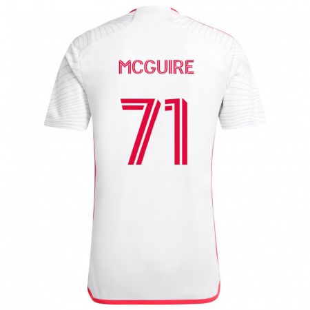 Kandiny Niño Camiseta Nolan Mcguire #71 Blanco Rojo 2ª Equipación 2024/25 La Camisa Chile