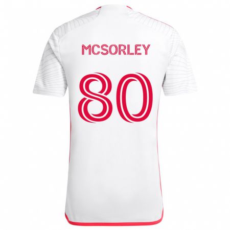 Kandiny Niño Camiseta Brendan Mcsorley #80 Blanco Rojo 2ª Equipación 2024/25 La Camisa Chile