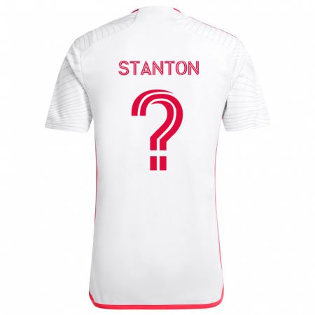 Kandiny Niño Camiseta Zachary Stanton #0 Blanco Rojo 2ª Equipación 2024/25 La Camisa Chile