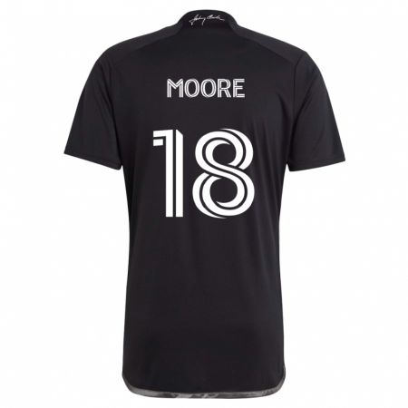 Kandiny Niño Camiseta Shaq Moore #18 Negro 2ª Equipación 2024/25 La Camisa Chile