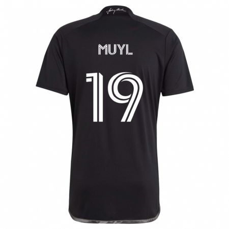 Kandiny Niño Camiseta Alex Muyl #19 Negro 2ª Equipación 2024/25 La Camisa Chile