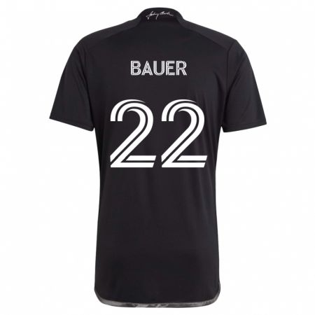 Kandiny Niño Camiseta Josh Bauer #22 Negro 2ª Equipación 2024/25 La Camisa Chile