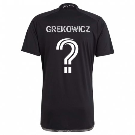 Kandiny Niño Camiseta Jacob Grekowicz #0 Negro 2ª Equipación 2024/25 La Camisa Chile