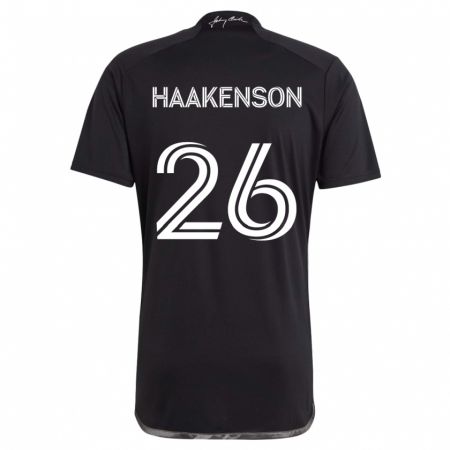 Kandiny Niño Camiseta Luke Haakenson #26 Negro 2ª Equipación 2024/25 La Camisa Chile