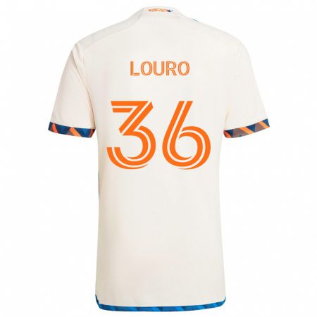 Kandiny Niño Camiseta Evan Louro #36 Blanco Naranja 2ª Equipación 2024/25 La Camisa Chile