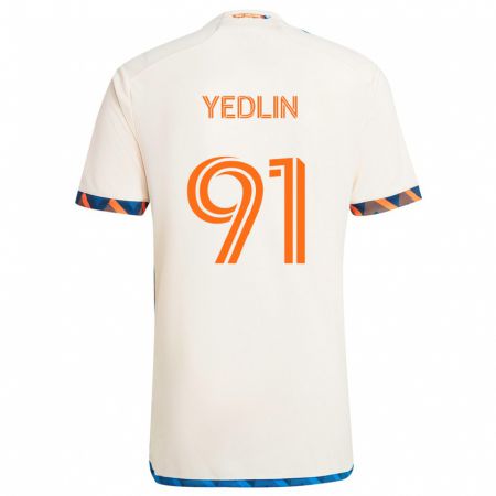 Kandiny Niño Camiseta Deandre Yedlin #91 Blanco Naranja 2ª Equipación 2024/25 La Camisa Chile