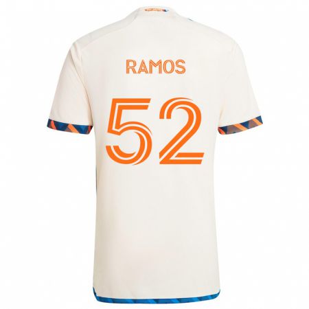 Kandiny Niño Camiseta Yair Ramos #52 Blanco Naranja 2ª Equipación 2024/25 La Camisa Chile