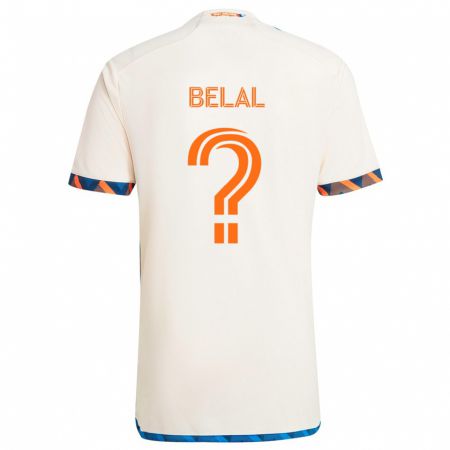 Kandiny Niño Camiseta Ryan Belal #0 Blanco Naranja 2ª Equipación 2024/25 La Camisa Chile