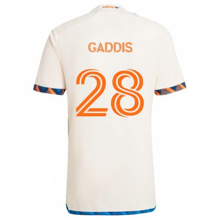 Kandiny Niño Camiseta Raymon Gaddis #28 Blanco Naranja 2ª Equipación 2024/25 La Camisa Chile