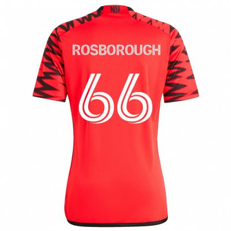 Kandiny Niño Camiseta Tanner Rosborough #66 Rojo Negro Blanco 2ª Equipación 2024/25 La Camisa Chile