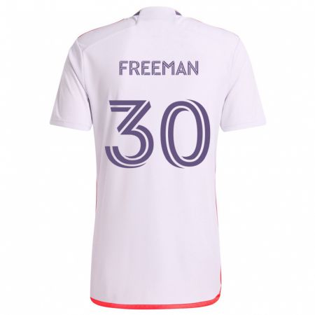 Kandiny Niño Camiseta Alex Freeman #30 Blanco Rojo Púrpura 2ª Equipación 2024/25 La Camisa Chile