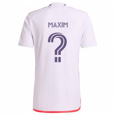 Kandiny Niño Camiseta Luca Maxim #0 Blanco Rojo Púrpura 2ª Equipación 2024/25 La Camisa Chile