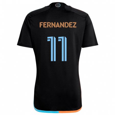 Kandiny Niño Camiseta Julián Fernández #11 Negro Naranja Azul 2ª Equipación 2024/25 La Camisa Chile