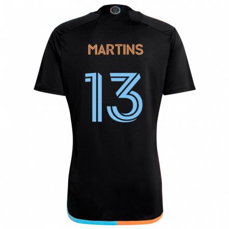 Kandiny Niño Camiseta Thiago Martins #13 Negro Naranja Azul 2ª Equipación 2024/25 La Camisa Chile