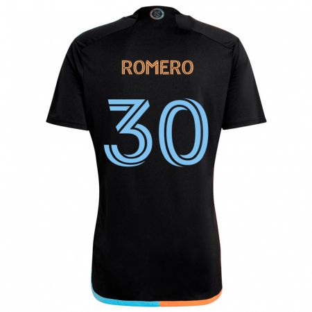 Kandiny Niño Camiseta Tomás Romero #30 Negro Naranja Azul 2ª Equipación 2024/25 La Camisa Chile