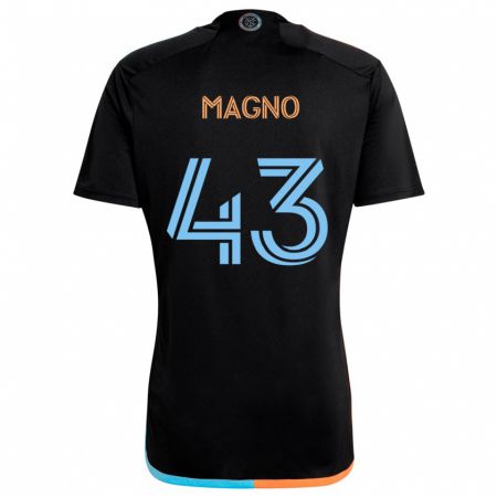 Kandiny Niño Camiseta Talles Magno #43 Negro Naranja Azul 2ª Equipación 2024/25 La Camisa Chile