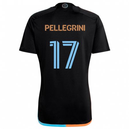 Kandiny Niño Camiseta Matías Pellegrini #17 Negro Naranja Azul 2ª Equipación 2024/25 La Camisa Chile