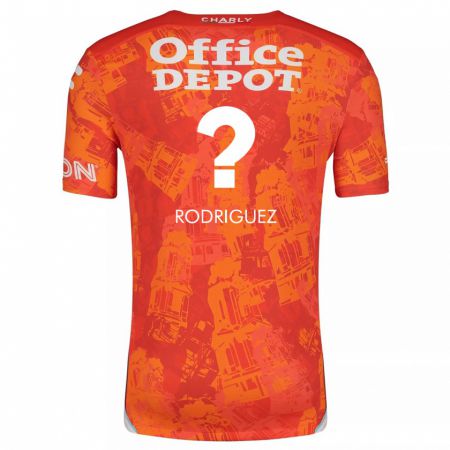 Kandiny Niño Camiseta Emilio Rodríguez #0 Naranja Blanco 2ª Equipación 2024/25 La Camisa Chile