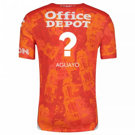 Kandiny Niño Camiseta Sergio Aguayo #0 Naranja Blanco 2ª Equipación 2024/25 La Camisa Chile