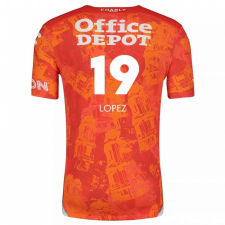 Kandiny Niño Camiseta Javier Eduardo López #19 Naranja Blanco 2ª Equipación 2024/25 La Camisa Chile