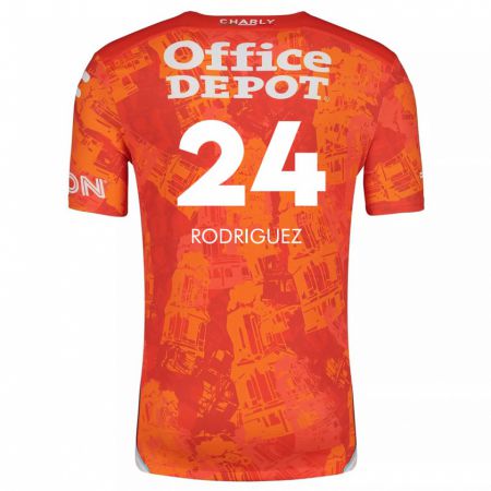 Kandiny Niño Camiseta Luis Rodríguez #24 Naranja Blanco 2ª Equipación 2024/25 La Camisa Chile