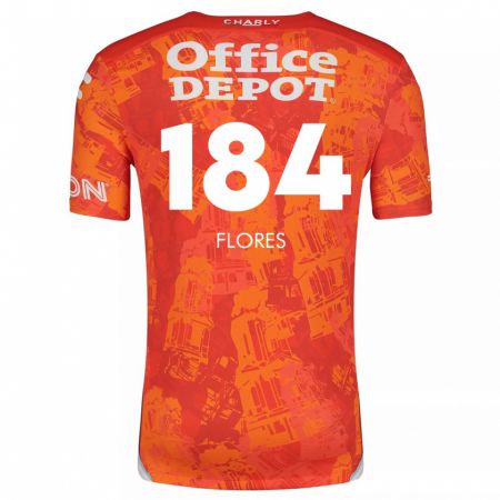 Kandiny Niño Camiseta Jason Flores #184 Naranja Blanco 2ª Equipación 2024/25 La Camisa Chile