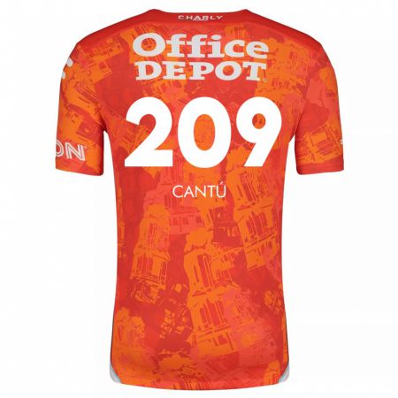 Kandiny Niño Camiseta Juan Cantú #209 Naranja Blanco 2ª Equipación 2024/25 La Camisa Chile