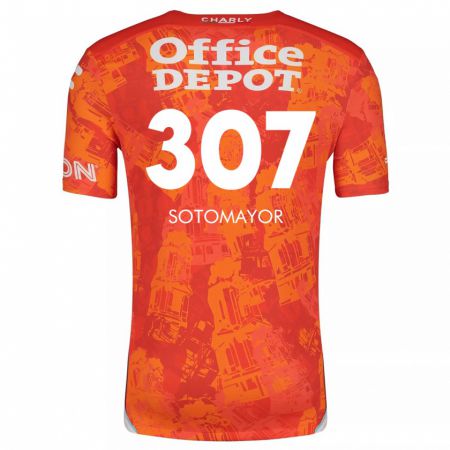 Kandiny Niño Camiseta Jacob Sotomayor #307 Naranja Blanco 2ª Equipación 2024/25 La Camisa Chile