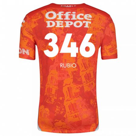 Kandiny Niño Camiseta Mateo Rubio #346 Naranja Blanco 2ª Equipación 2024/25 La Camisa Chile