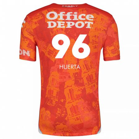 Kandiny Niño Camiseta Edwin Huerta #96 Naranja Blanco 2ª Equipación 2024/25 La Camisa Chile