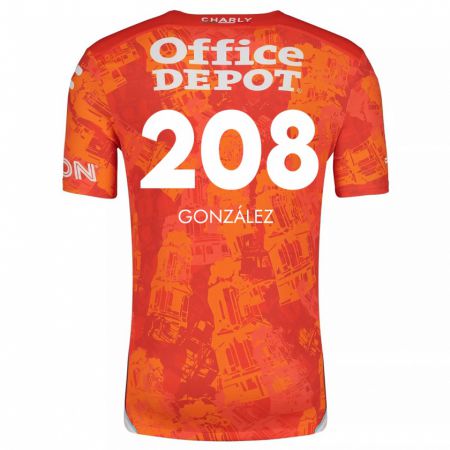 Kandiny Niño Camiseta Osvaldo González #208 Naranja Blanco 2ª Equipación 2024/25 La Camisa Chile