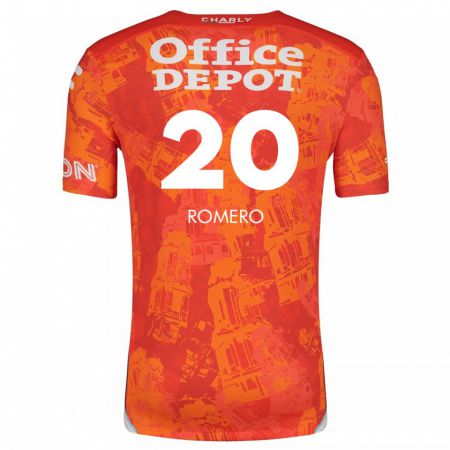 Kandiny Niño Camiseta Tamara Romero #20 Naranja Blanco 2ª Equipación 2024/25 La Camisa Chile