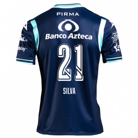 Kandiny Niño Camiseta Gastón Silva #21 Azul Marino 2ª Equipación 2024/25 La Camisa Chile