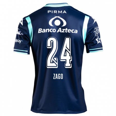 Kandiny Niño Camiseta Diego Zago #24 Azul Marino 2ª Equipación 2024/25 La Camisa Chile