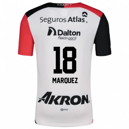 Kandiny Niño Camiseta Jeremy Márquez #18 Blanco Rojo Negro 2ª Equipación 2024/25 La Camisa Chile