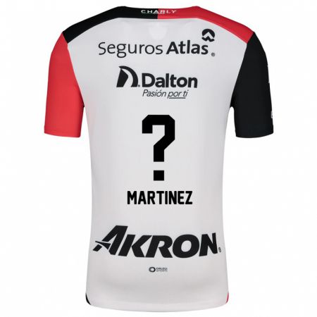 Kandiny Niño Camiseta Gustavo Martínez #0 Blanco Rojo Negro 2ª Equipación 2024/25 La Camisa Chile