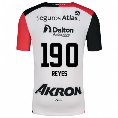 Kandiny Niño Camiseta Óscar Reyes #190 Blanco Rojo Negro 2ª Equipación 2024/25 La Camisa Chile