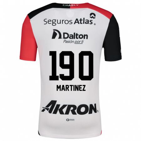 Kandiny Niño Camiseta Luis Carlos Martínez #190 Blanco Rojo Negro 2ª Equipación 2024/25 La Camisa Chile