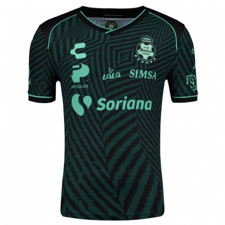 Kandiny Niño Camiseta Rodrigo Albarrán #253 Verde Negro 2ª Equipación 2024/25 La Camisa Chile